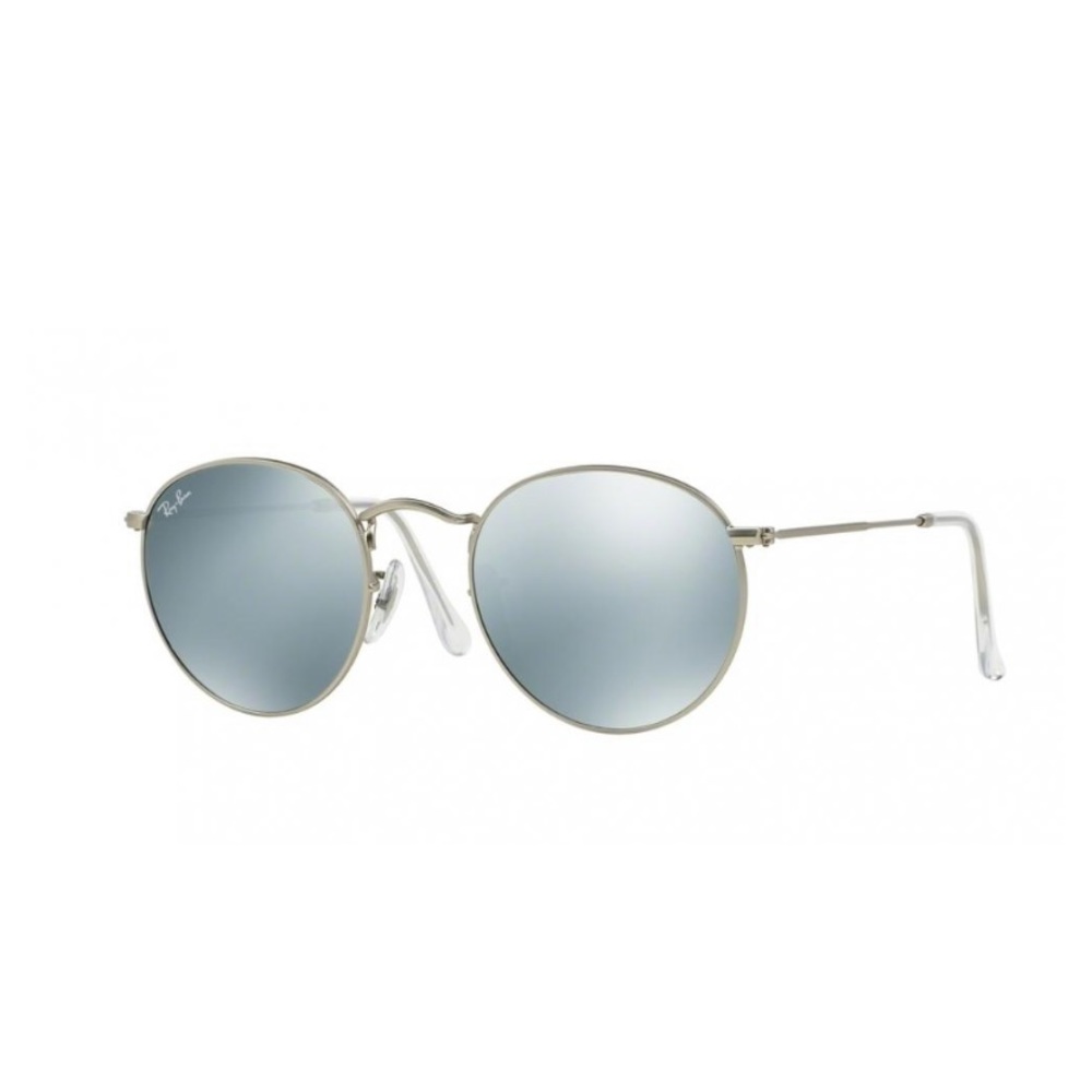 Ray-Ban Round Silver Metal Reflective Sunglasses